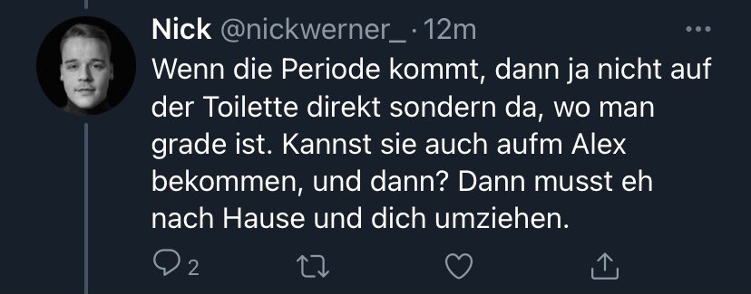 Nick Werner und die Menstruation der Frau